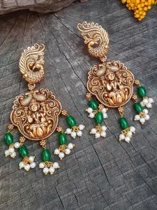 GRIIHAM Gold-Plated Contemporary American Diamond Drop Earrings