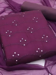 Maroosh Ethnic Motifs Embroidered Mirror Work Georgette Unstitched Dress Material