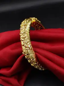 AARNAA Gold Plated Cubic Zirconia Studded Chuda Bangle