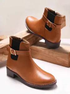 JM Looks Women Flatform Heeled Ankle Boots