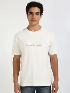 Calvin Klein Jeans Men Typography Printed Round Neck Cotton T-shirt