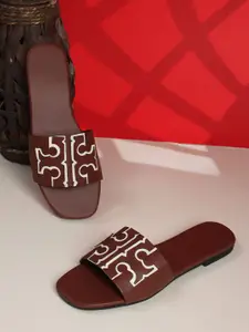 ADIVER Women Textured Open Toe Flats