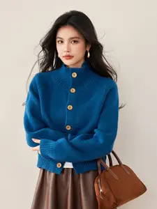 JC Collection Women High Neck Cardigan Sweaters