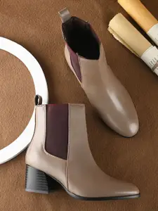 The Roadster Lifestyle Co Women Flare-Heeled Ankle Chelsea Boots