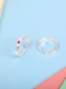 Mia by Tanishq Set Of 2 93 Kt Silver Mini Heart Toe Rings