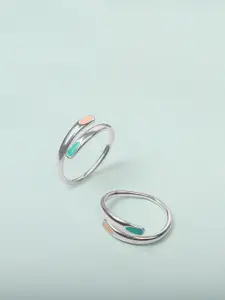 Mia by Tanishq 925 Sterling Silver Pastel Pop Textured Toe Rings