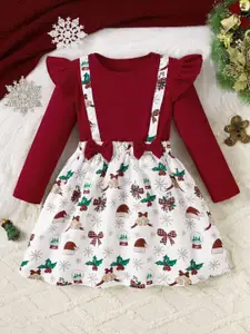 BAESD Girls Printed Fit And Flare Dress