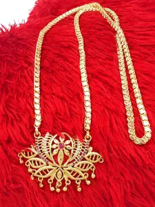 Anujeet Fashion Hub Gold-Plated AD Studded Necklace