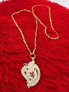 Anujeet Fashion Hub Gold-Plated AD Studded Necklace