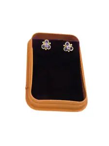 Anujeet Fashion Hub Gold-Plated American Diamond Stones Studded Contemporary Studs