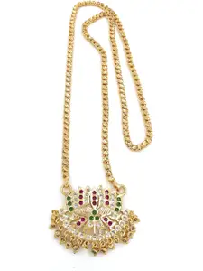 Anujeet Fashion Hub Gold-Plated American Diamond Necklace