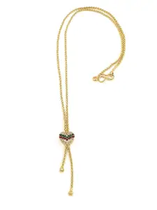 Anujeet Fashion Hub Gold-Plated American Diamond Necklace
