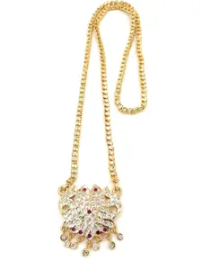 Anujeet Fashion Hub Gold-Plated American Diamond Necklace