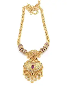 Anujeet Fashion Hub Gold-Plated AD Studded Necklace