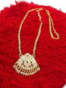 Anujeet Fashion Hub Gold-Plated American Diamond Necklace