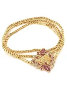 Anujeet Fashion Hub Gold-Plated American Diamond Necklace
