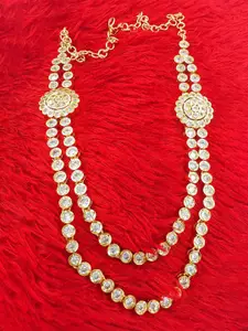 Anujeet Fashion Hub Gold-Plated American Diamond Necklace