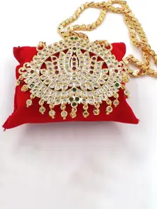 Anujeet Fashion Hub Gold-Plated American Diamond Necklace