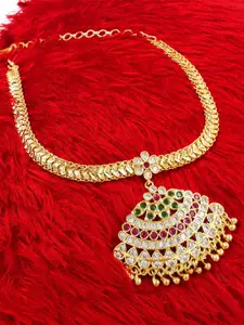 Anujeet Fashion Hub Gold-Plated AD Necklace