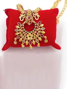 Anujeet Fashion Hub Gold-Plated American Diamond Necklace