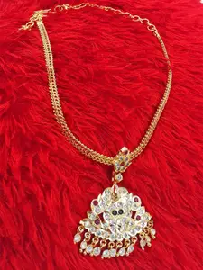 Anujeet Fashion Hub Gold-Plated AD Studded Necklace