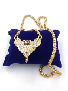 Anujeet Fashion Hub Gold-Plated American Diamond Necklace