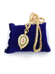 Anujeet Fashion Hub Gold-Plated American Diamond Necklace
