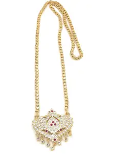 Anujeet Fashion Hub Gold-Plated American Diamond Necklace