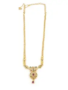 Anujeet Fashion Hub Gold-Plated American Diamond Necklace
