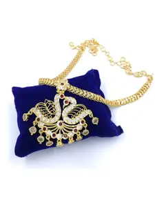 Anujeet Fashion Hub  Gold-Plated American Diamond Necklace