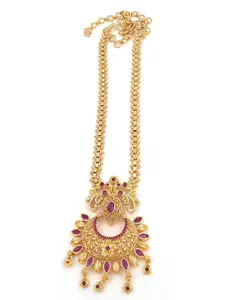 Anujeet Fashion Hub Gold-Plated AD Studded Fancy Necklace