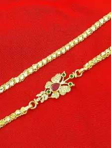Anujeet Fashion Hub Gold-Plated AD Studded Necklace