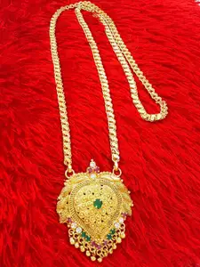 Anujeet Fashion Hub Gold-Plated American Diamond Necklace