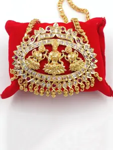 Anujeet Fashion Hub Gold-Plated American Diamond Necklace