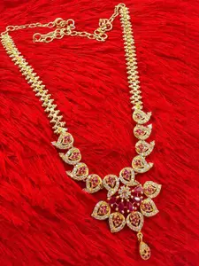 Anujeet Fashion HubGold-Plated AD Necklace