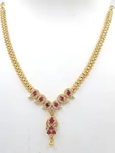 Anujeet Fashion Hub Gold Plated Stone Studded Necklace