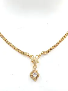 Anujeet Fashion Hub Gold-Plated American Diamond Necklace