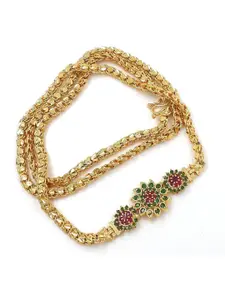 Anujeet Fashion Hub Gold-Plated Stone Studded Necklace
