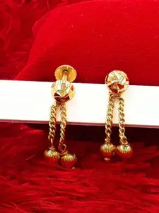 Anujeet Fashion Hub Gold Plated Contemporary Drop Earrings