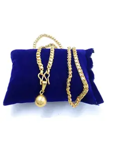 Anujeet Fashion Hub Gold-Plated Round Dollar Necklace