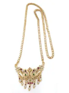 Anujeet Fashion Hub Gold-Plated American Diamond Necklace