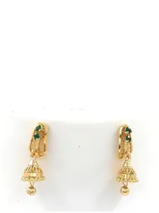 Anujeet Fashion Hub Gold-Plated American Diamond Stones Studded Contemporary Drop Earrings