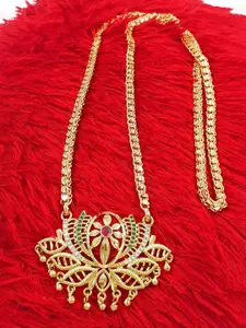 Anujeet Fashion Hub Gold-Plated American Diamond Necklace