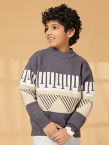 Albion By CnM Boys Printed Woollen Pullover