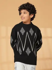 Albion By CnM Boys Geometric Printed Woollen Pullover