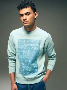 Flying Machine Men Printed Round Neck Long Sleeves Sweatshirt