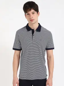 Calvin Klein Jeans Men LIQUID TOUCH Striped Polo Collar Cotton T-shirt