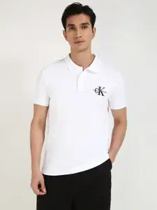 Calvin Klein Jeans Men Solid Polo Collar Cotton T-shirt