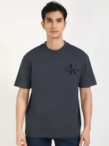 Calvin Klein Jeans Men Typography Printed Round Neck Cotton T-shirt