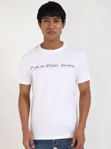 Calvin Klein Jeans Men Typography Printed Round Neck Cotton T-shirt